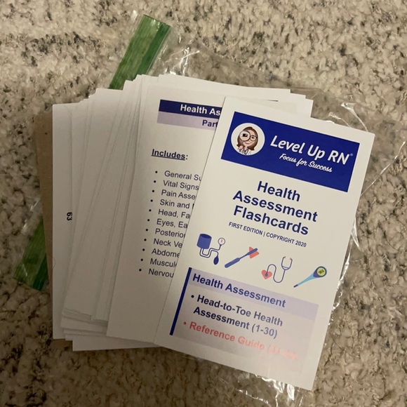 Level up RN health assessment flash cards